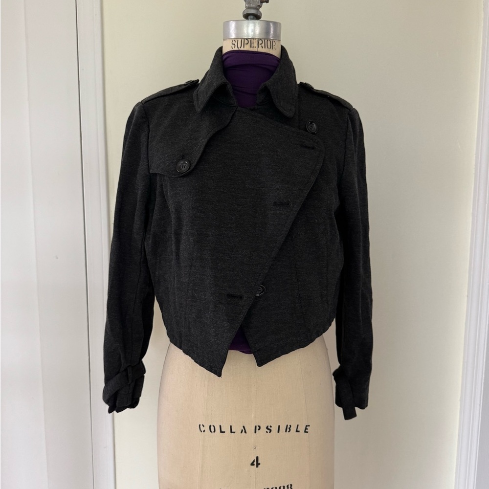 Kenneth Cole Dk. Grey Cropped Biker Jacket